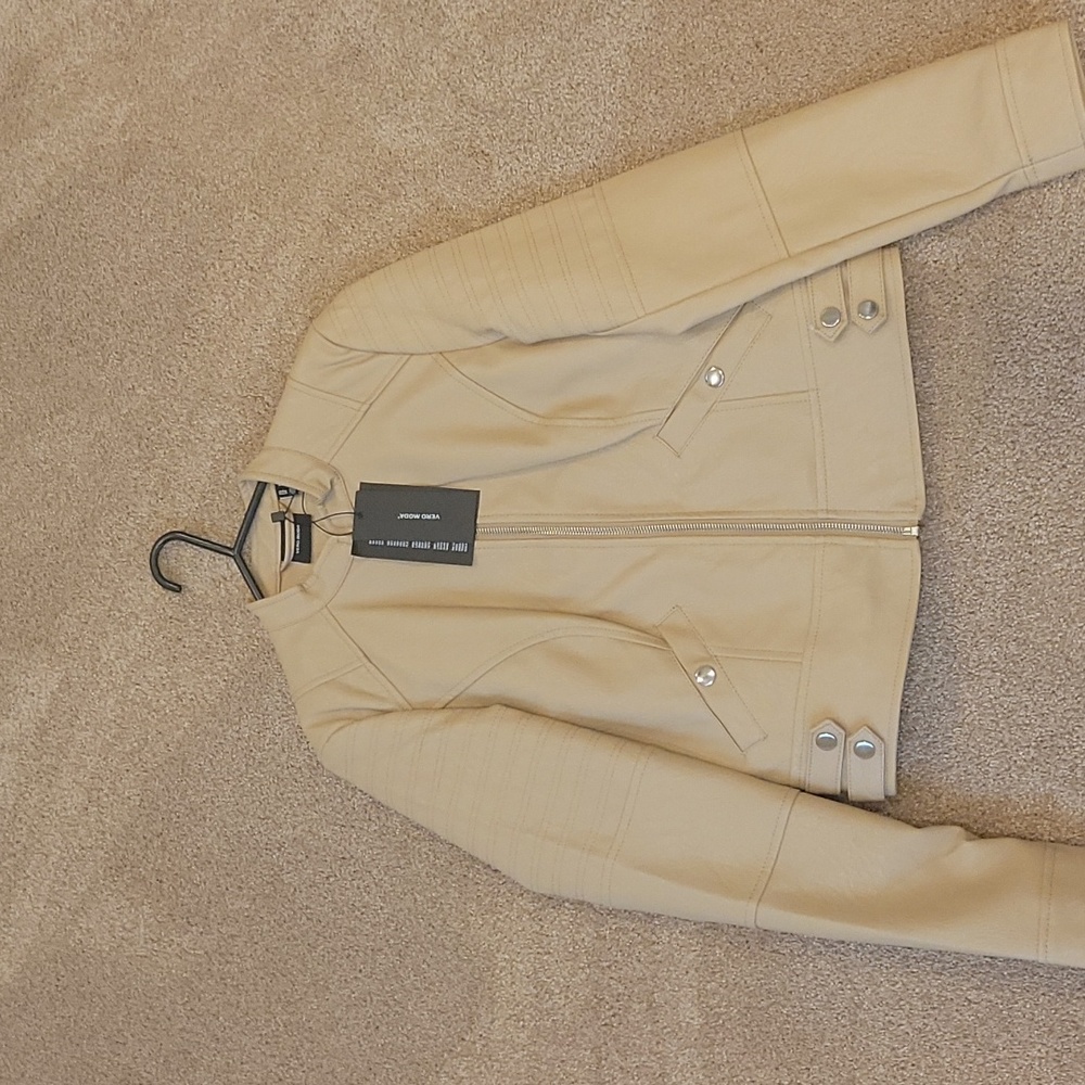 Vero Moda XS Beige Leather Jacket
